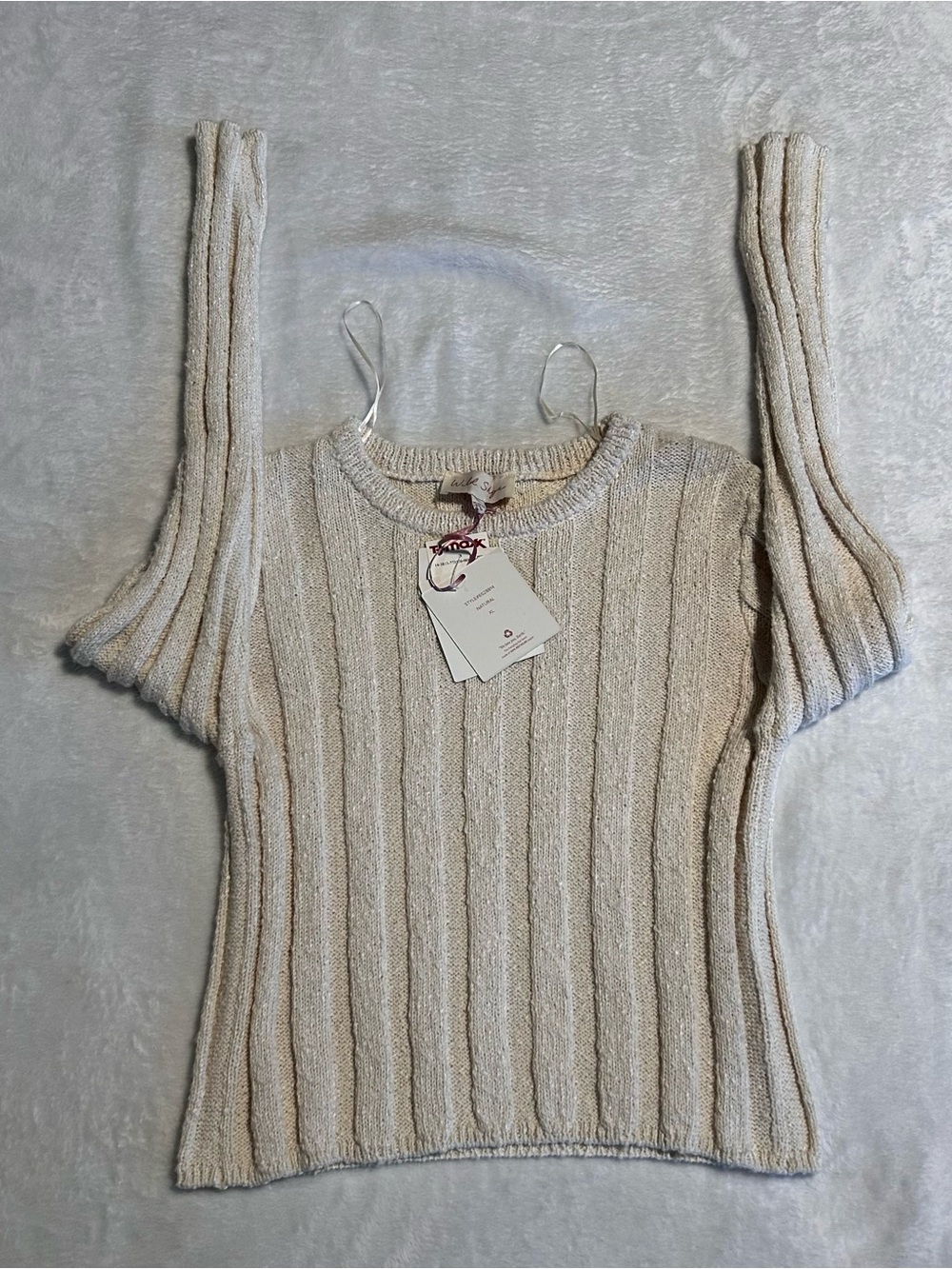 Cozy Ribbed Scoop Neck Sweater in Cream by Unknown